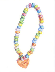 Candy Love Neckless, 2016, Prismacolor Pencil, 8.5"x11"