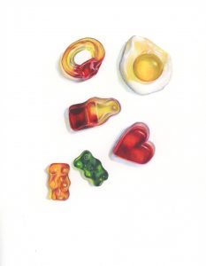 Gummy Assorted Pack from Spain, 2016, Prismacolor Pencil, 8.5"x11"